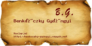 Benkóczky Gyöngyi névjegykártya