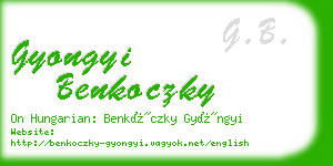 gyongyi benkoczky business card